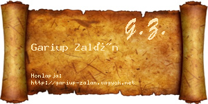 Gariup Zalán névjegykártya